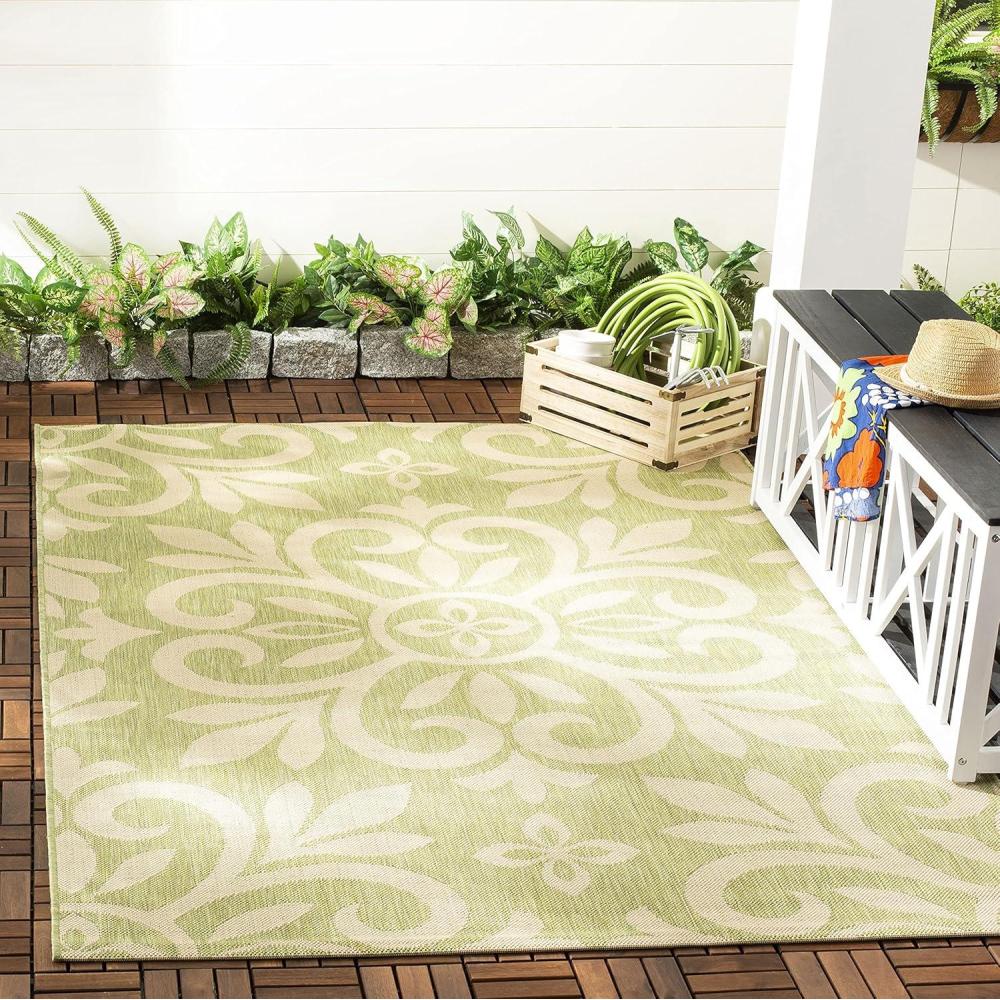 imageMartha Stewart x SAFAVIEH Outdoor Area Rug Collection 8 x 112 Cinnamon Stick Weather Resistant amp Washable Ideal for Patio Backyard Mudroom Deck Dining Space MSR4229231Beach Grass