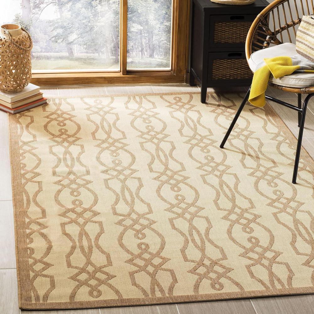 imageMartha Stewart x SAFAVIEH Outdoor Area Rug Collection 8 x 112 Hickory Weather Resistant amp Washable Ideal for Patio Backyard Mudroom Deck Dining Space MSR4220030Hickory