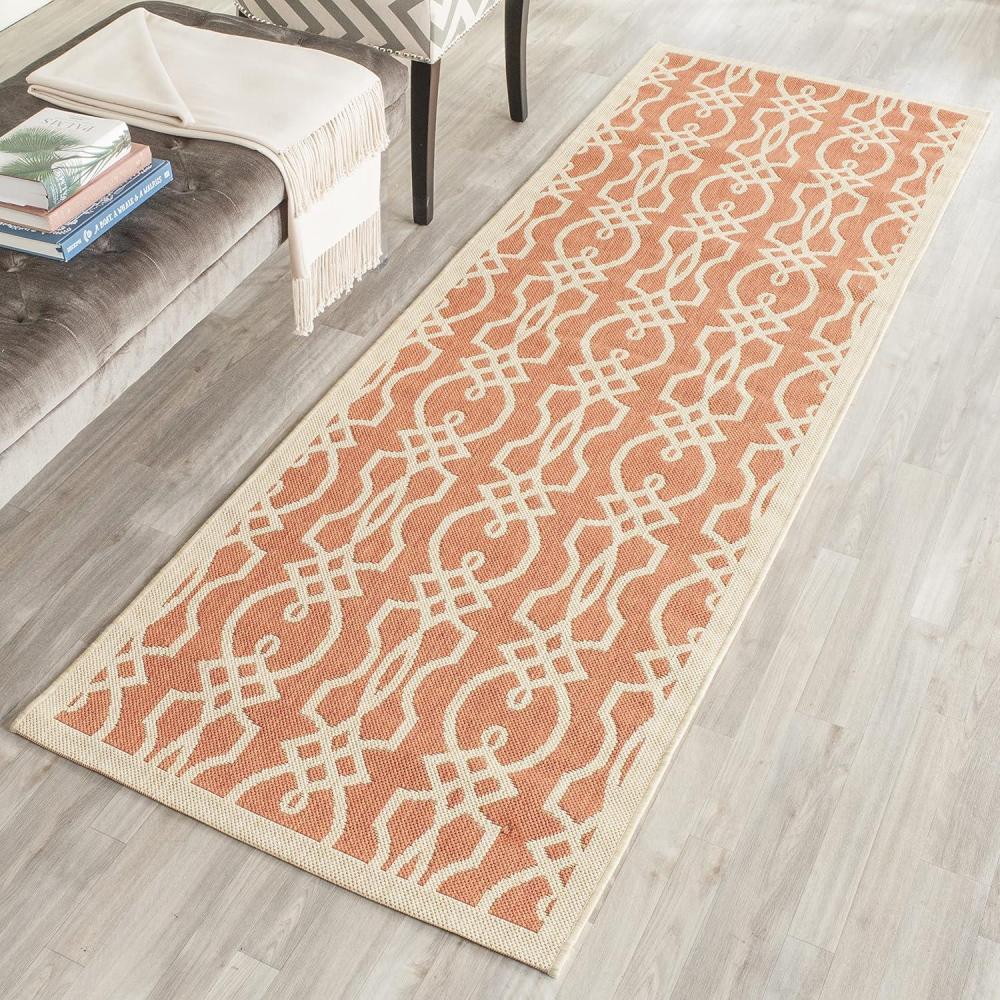 imageMartha Stewart x SAFAVIEH Outdoor Area Rug Collection 8 x 112 Hickory Weather Resistant amp Washable Ideal for Patio Backyard Mudroom Deck Dining Space MSR4220030Cinnamon Stick