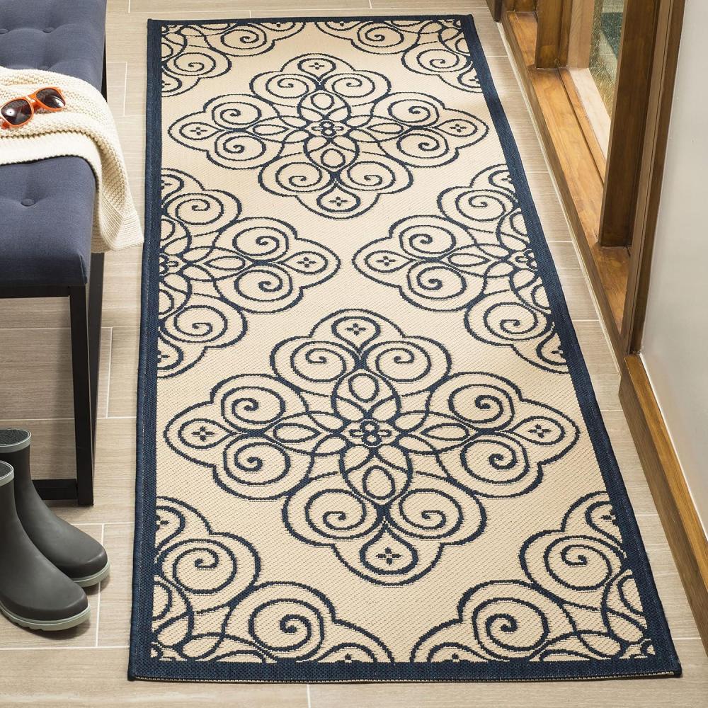 imageMartha Stewart x SAFAVIEH Outdoor Area Rug Collection 8 x 112 Lily Pad Weather Resistant amp Washable Ideal for Patio Backyard Mudroom Deck Dining Space MSR4244228Mariner