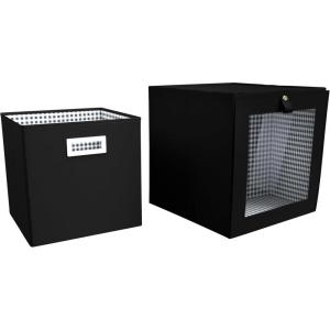Martha Stewart Essential Collapsible Stackable Decorative Home Storage Cube Organization, Two Piece Set Includes One Storage Cube With Dividers and One Craft Cube, Bedford Floral(Black)