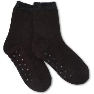 Martha Stewart Slipper Socks For Women Non Slip Grips – 2 Pairs – Fuzzy Warm Cozy Hospital Gifts, Winter Fall(Black)