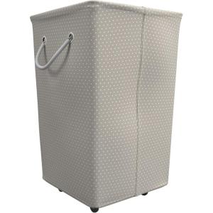Martha Stewart Storage Collapsible Home Laundry Collection, Laundry Hamper with Wheels, Grey(Cottage Dot)