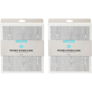 Martha Stewart Swedish Kitchen Absorbent Sponge Dish Cloths, Polka Dots, 8 Count(Faux Bois)