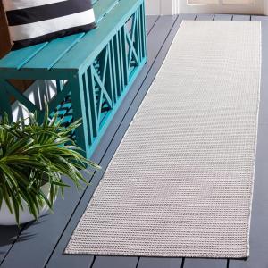 Martha Stewart x SAFAVIEH Outdoor Area Rug Collection – 6’5″ Round, Navy, Weather Resistant & Washable, Ideal for Patio, Backyard, Mudroom, Deck, Dining Space (MSR4490N)(Beige/Black)