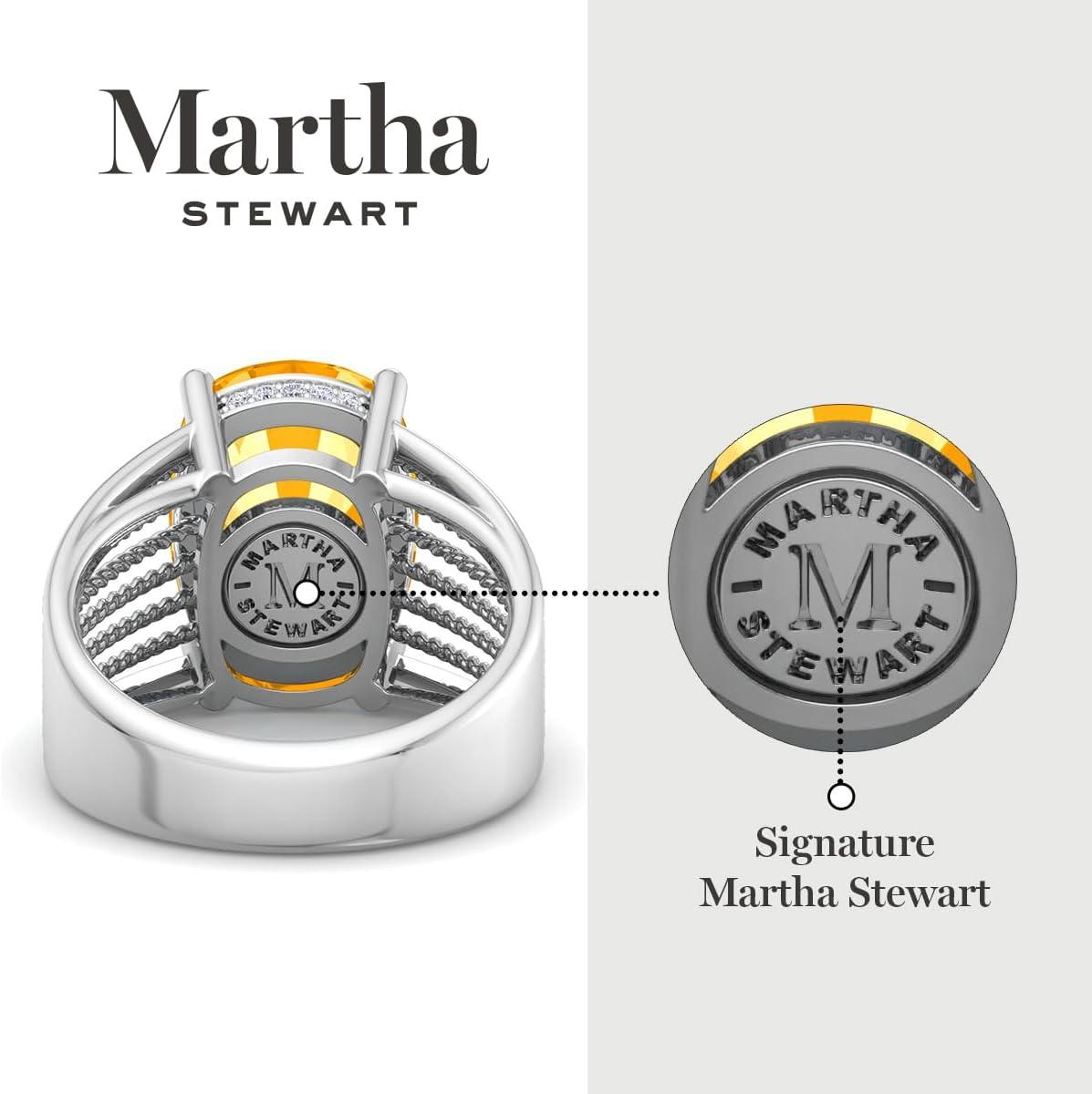 imageMartha Stewart 10 14 Carat Cushion Cut Gemstone Hidden Halo Ring with Lab Grown Diamonds in Sterling Silver Choose Your GemstoneCitrine