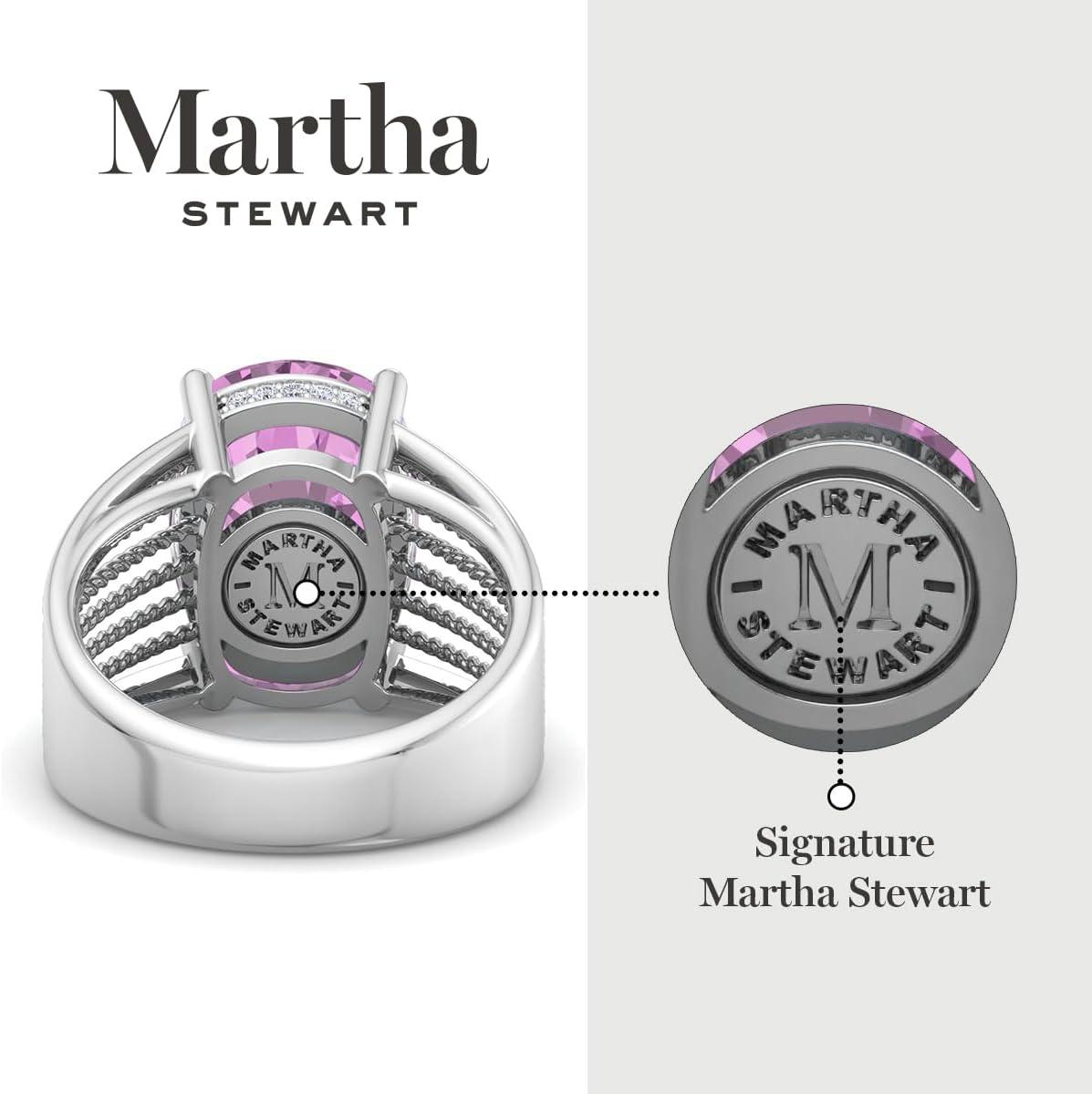 imageMartha Stewart 10 14 Carat Cushion Cut Gemstone Hidden Halo Ring with Lab Grown Diamonds in Sterling Silver Choose Your GemstonePink Sapphire