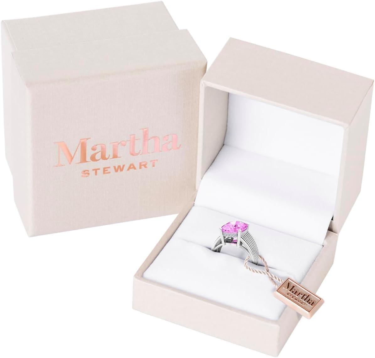 imageMartha Stewart 10 14 Carat Cushion Cut Gemstone Hidden Halo Ring with Lab Grown Diamonds in Sterling Silver Choose Your GemstonePink Sapphire
