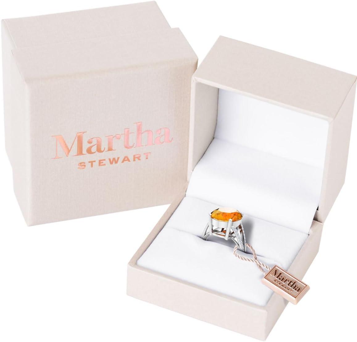 imageMartha Stewart 10 14 Carat Oval Shape Gemstone Ring with Lab Grown Diamonds in Sterling Silver ChoCitrine