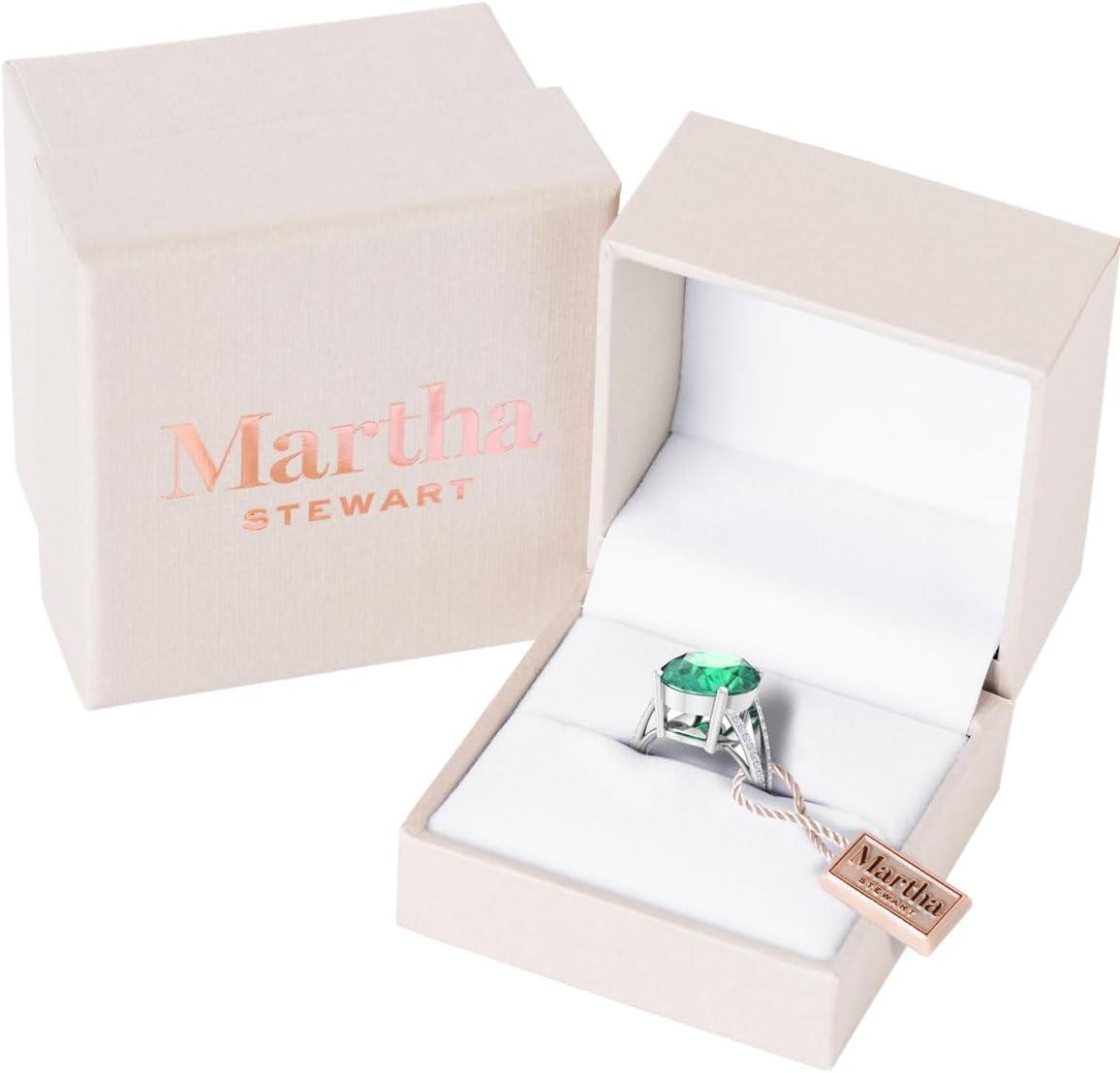 imageMartha Stewart 10 14 Carat Oval Shape Gemstone Ring with Lab Grown Diamonds in Sterling Silver ChoEmerald