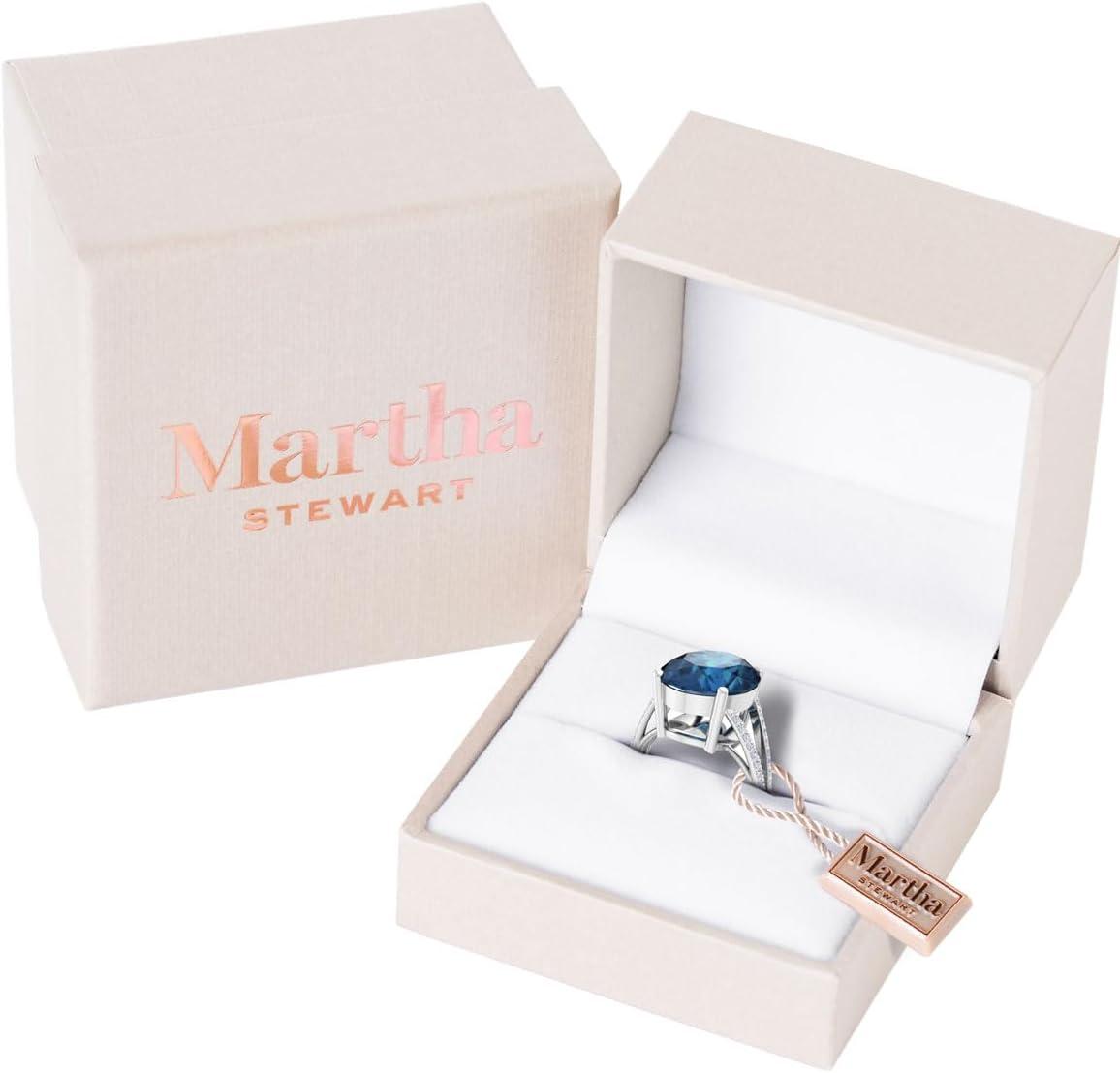 imageMartha Stewart 10 14 Carat Oval Shape Gemstone Ring with Lab Grown Diamonds in Sterling Silver ChoSapphire