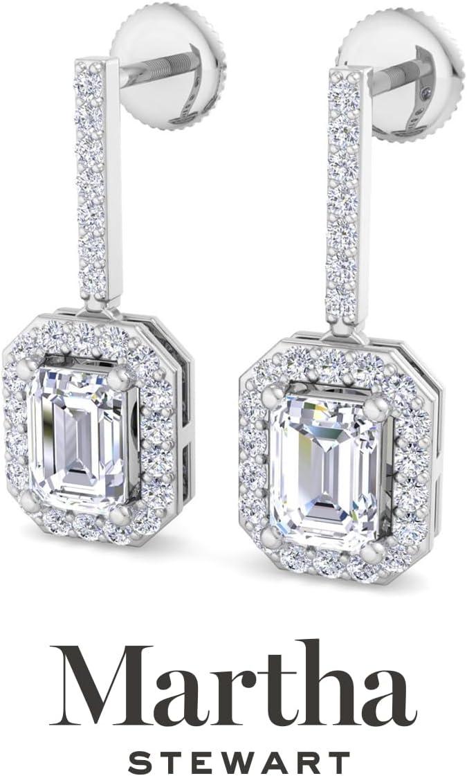 imageMartha Stewart 2 12 Carat Lab Grown Diamond Drop Earrings In 14K Gold Emerald Cut Lab Grown Diamond Earringswhitegold