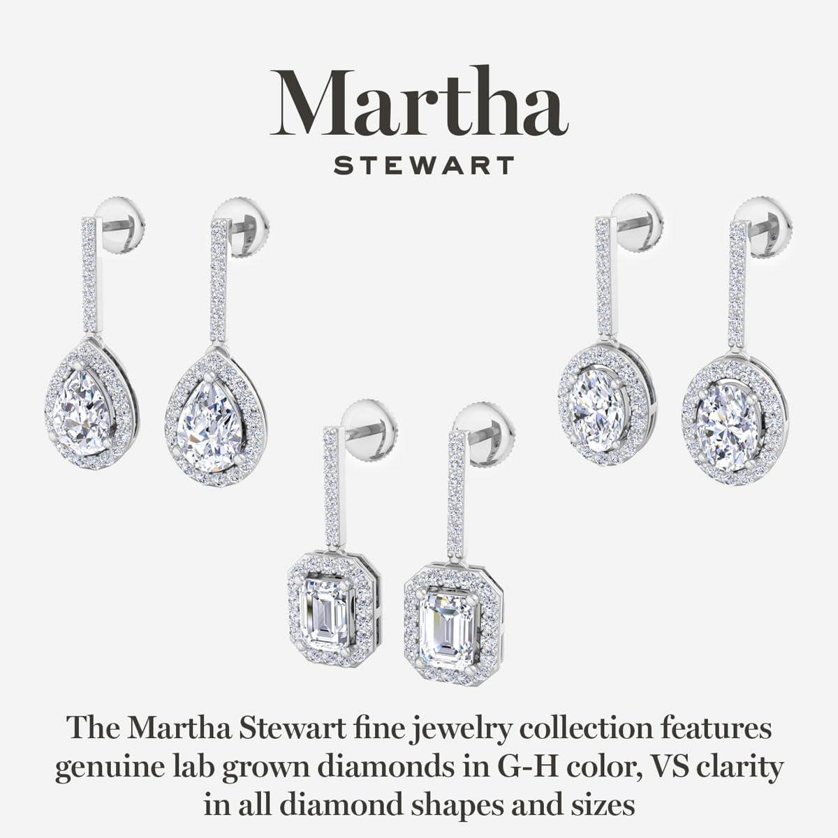 imageMartha Stewart 2 12 Carat Lab Grown Diamond Drop Earrings In 14K Gold Emerald Cut Lab Grown Diamond Earringswhitegold