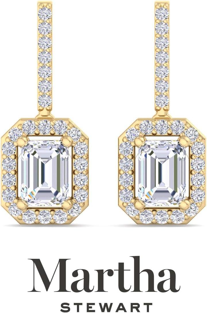 imageMartha Stewart 2 12 Carat Lab Grown Diamond Drop Earrings In 14K Gold Emerald Cut Lab Grown Diamond Earringsyellowgold
