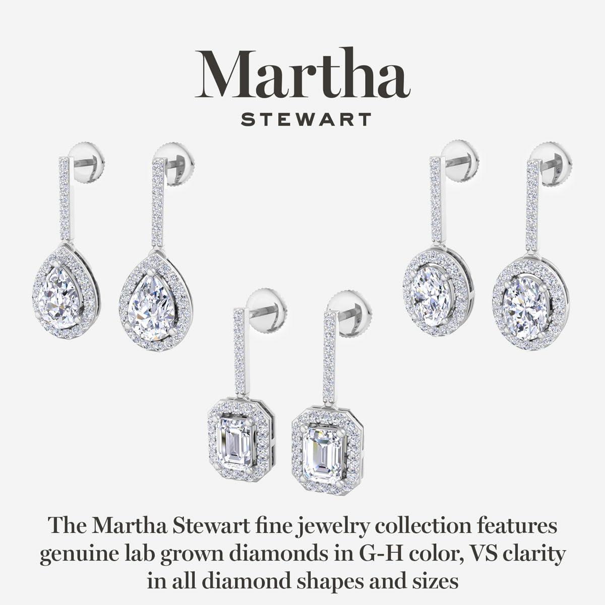 imageMartha Stewart 2 12 Carat Lab Grown Diamond Drop Earrings In 14K Gold Oval Shape Lab Grown Diamond Earringswhitegold