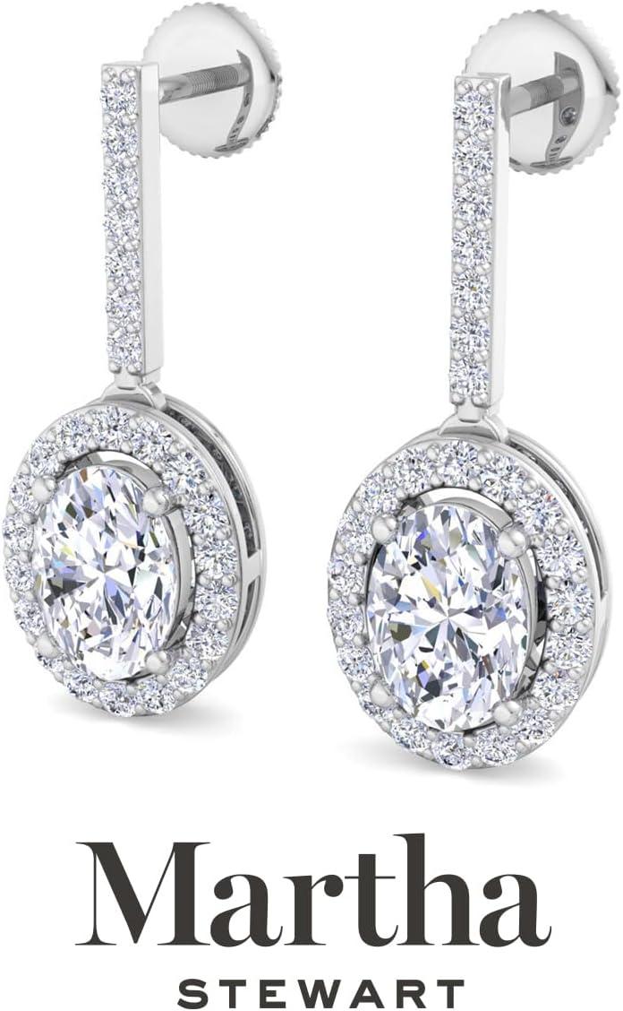 imageMartha Stewart 2 12 Carat Lab Grown Diamond Drop Earrings In 14K Gold Oval Shape Lab Grown Diamond Earringswhitegold