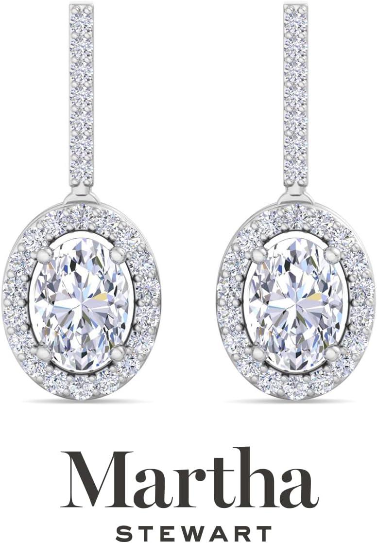 imageMartha Stewart 2 12 Carat Lab Grown Diamond Drop Earrings In 14K Gold Oval Shape Lab Grown Diamond Earringswhitegold