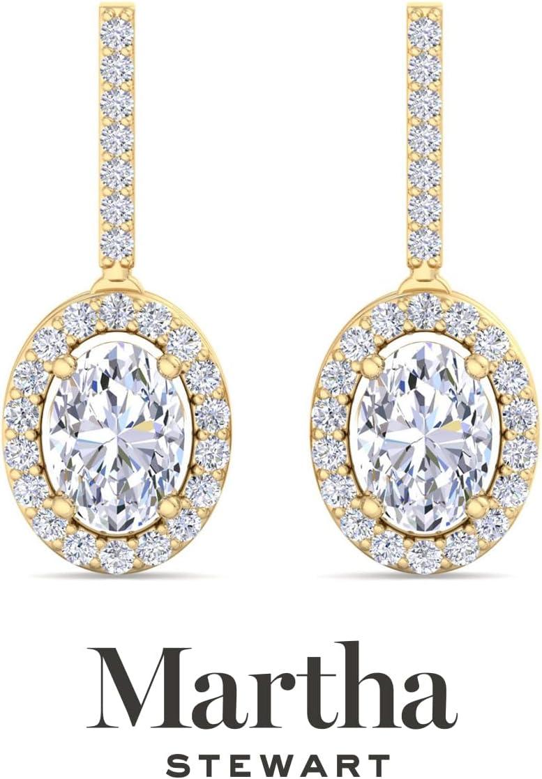 imageMartha Stewart 2 12 Carat Lab Grown Diamond Drop Earrings In 14K Gold Oval Shape Lab Grown Diamond Earringsyellowgold