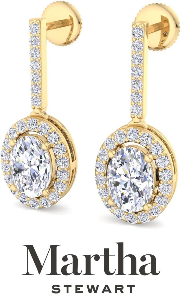 imageMartha Stewart 2 12 Carat Lab Grown Diamond Drop Earrings In 14K Gold Oval Shape Lab Grown Diamond Earringsyellowgold