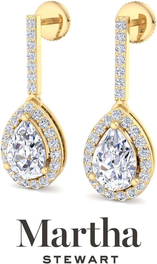imageMartha Stewart 2 12 Carat Lab Grown Diamond Drop Earrings In 14K Gold Pear Shape Lab Grown Diamond Earringsyellowgold