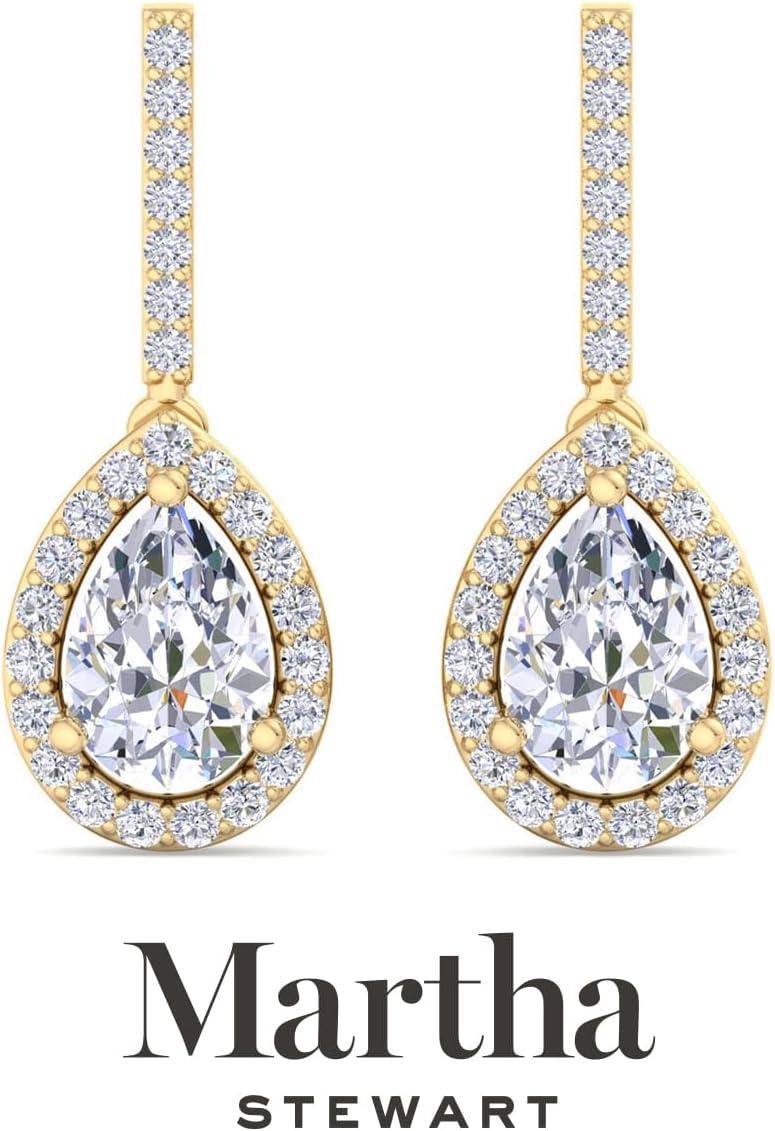 imageMartha Stewart 2 12 Carat Lab Grown Diamond Drop Earrings In 14K Gold Pear Shape Lab Grown Diamond Earringsyellowgold