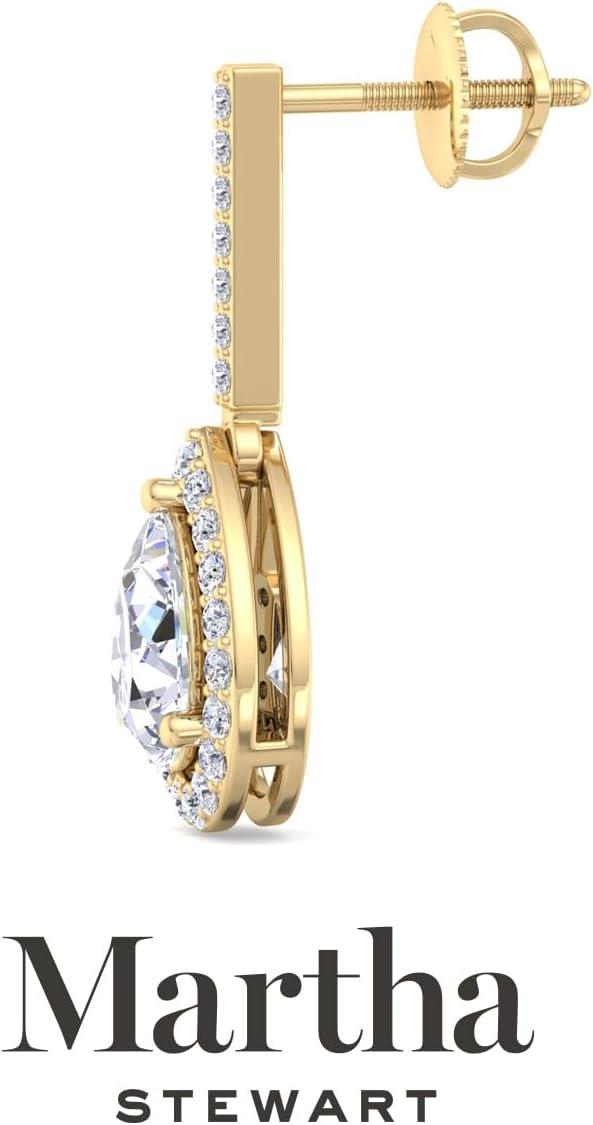 imageMartha Stewart 2 12 Carat Lab Grown Diamond Drop Earrings In 14K Gold Pear Shape Lab Grown Diamond Earringsyellowgold