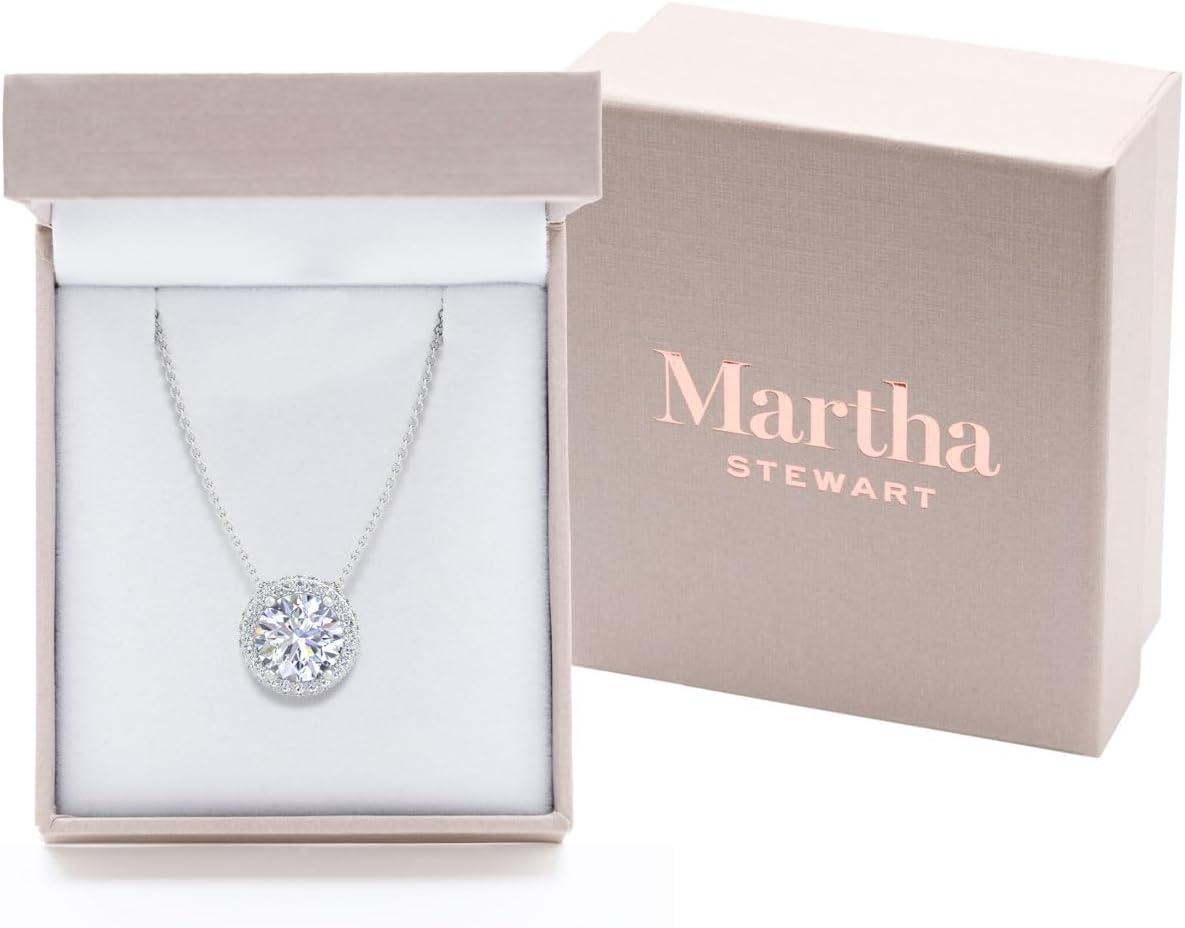 imageMartha Stewart 2 14 Carat Lab Grown Diamond Halo Necklace In 14 Karat Gold Lab Grown Diamond Necklace For Womenwhitegold