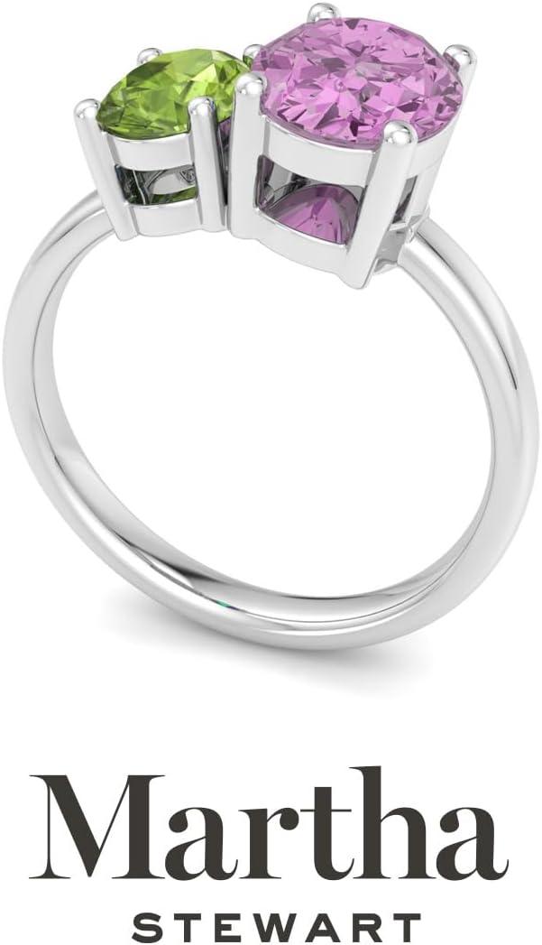 imageMartha Stewart 2 34 Carat Two Stone Gemstone Ring For Women in Sterling Silver Gemstone Jewelry For WomenOption 1