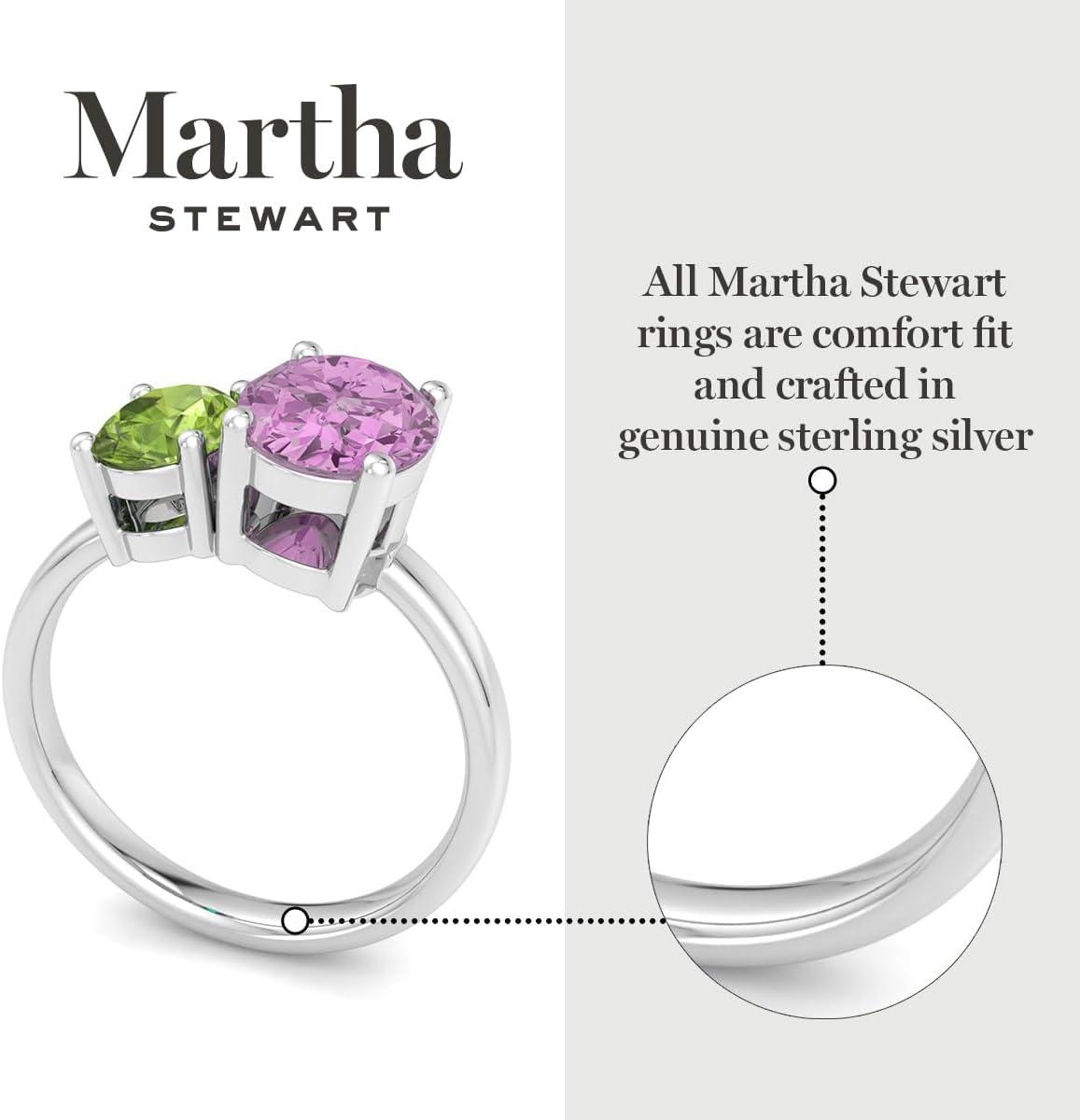 imageMartha Stewart 2 34 Carat Two Stone Gemstone Ring For Women in Sterling Silver Gemstone Jewelry For WomenOption 1