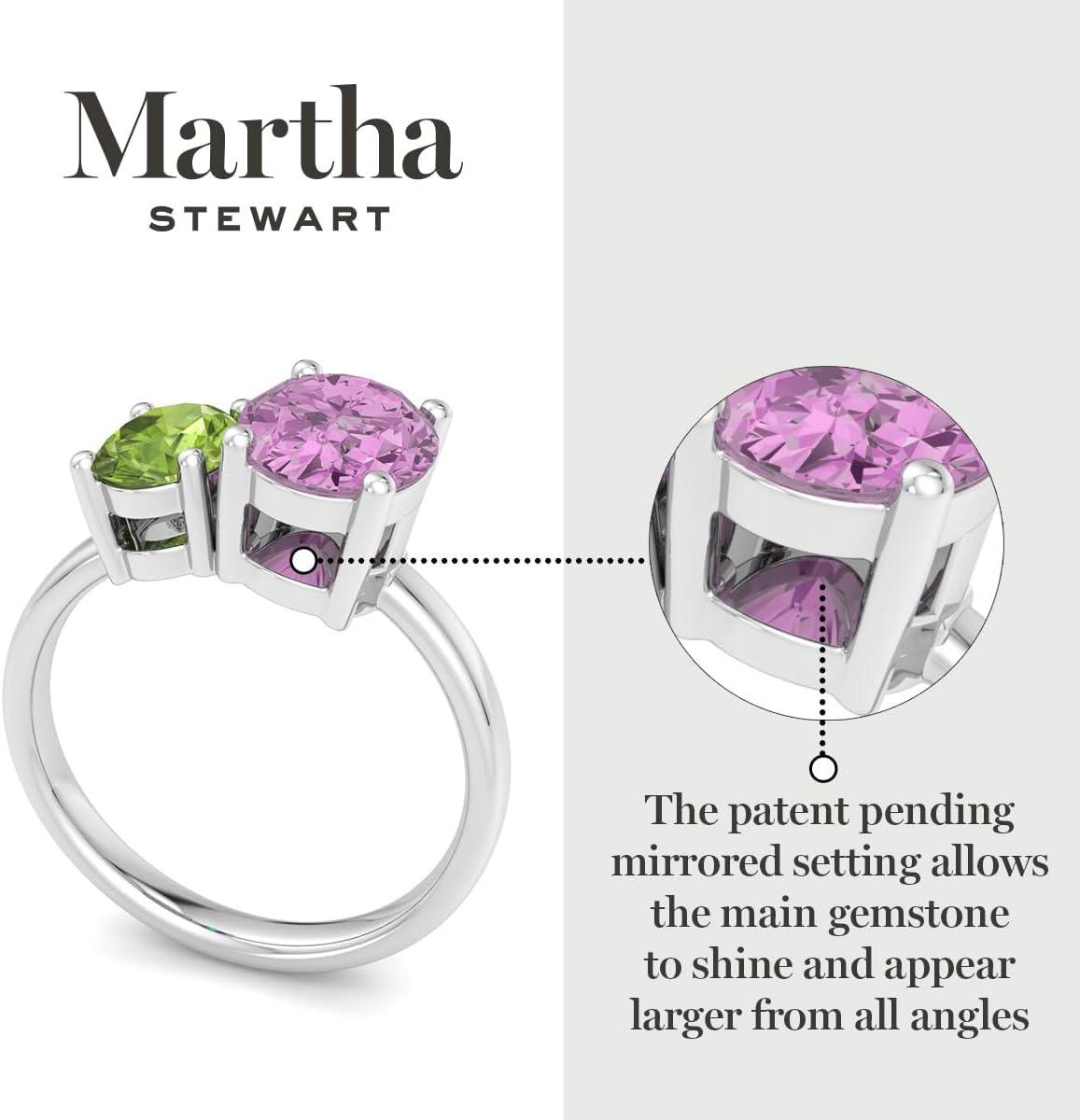 imageMartha Stewart 2 34 Carat Two Stone Gemstone Ring For Women in Sterling Silver Gemstone Jewelry For WomenOption 1