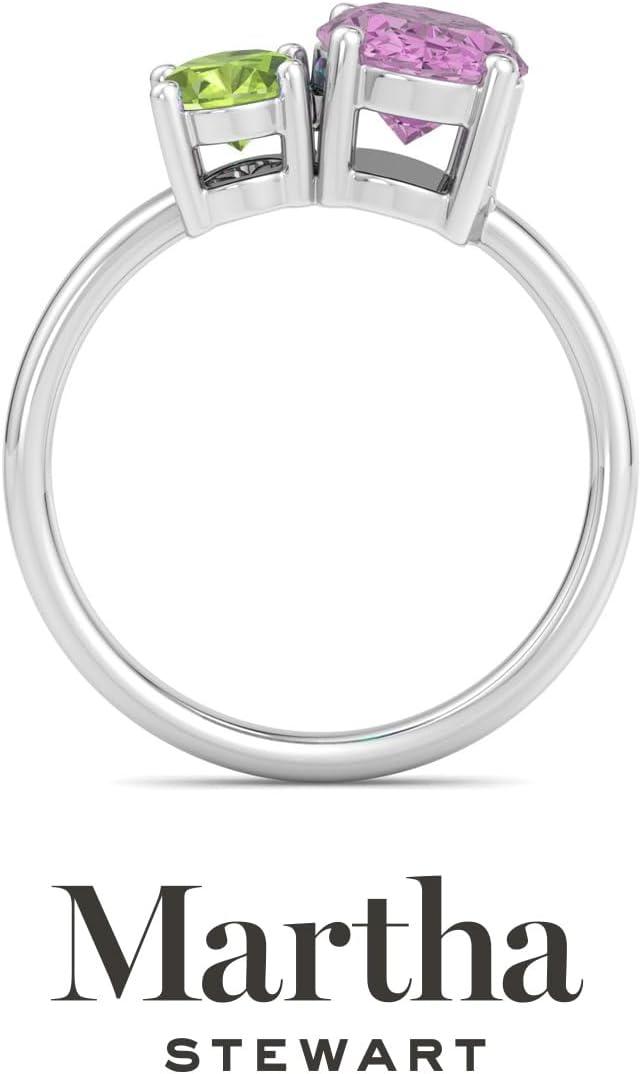 imageMartha Stewart 2 34 Carat Two Stone Gemstone Ring For Women in Sterling Silver Gemstone Jewelry For WomenOption 1