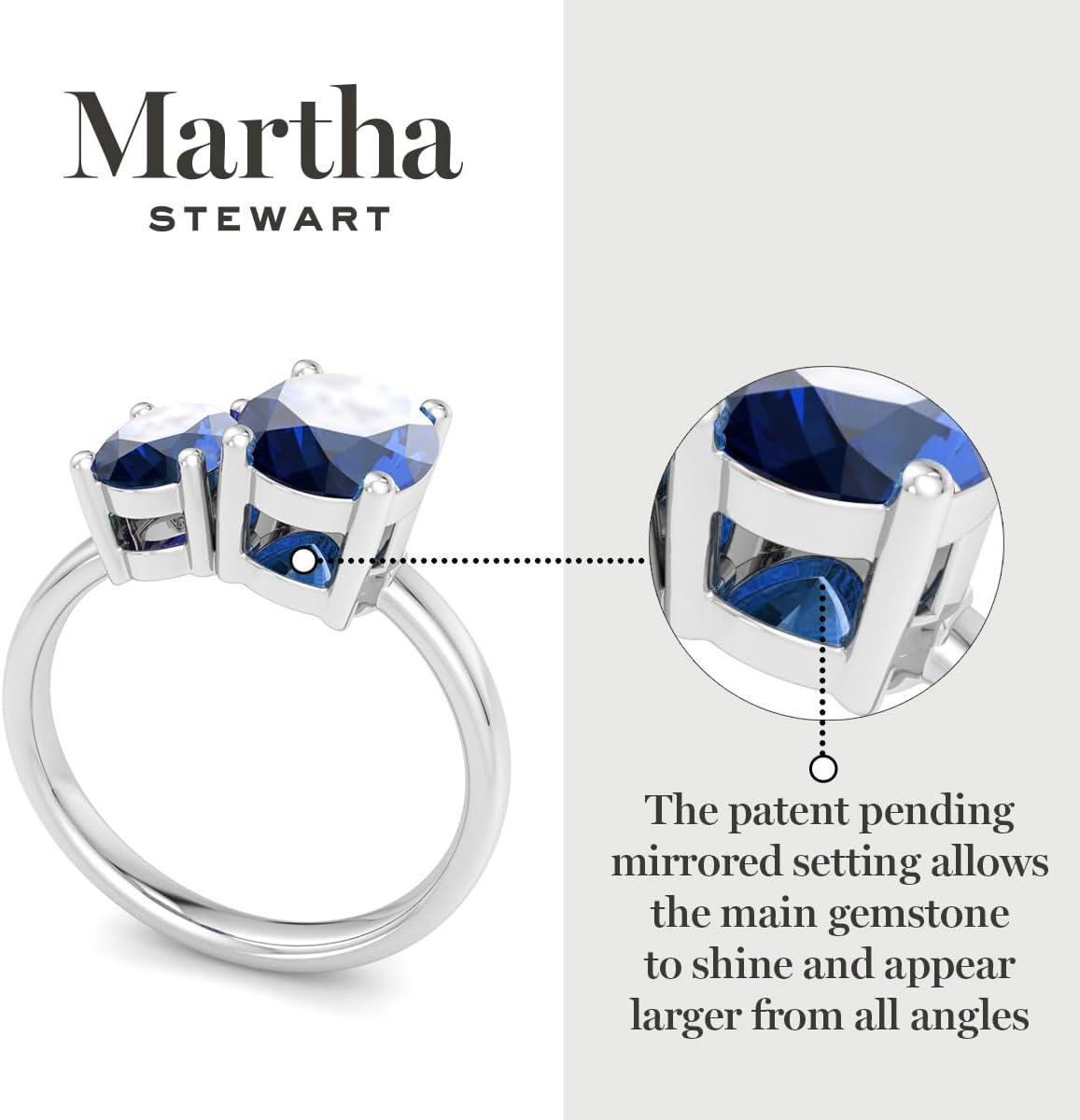 imageMartha Stewart 2 34 Carat Two Stone Gemstone Ring For Women in Sterling Silver Gemstone Jewelry For WomenOption 10