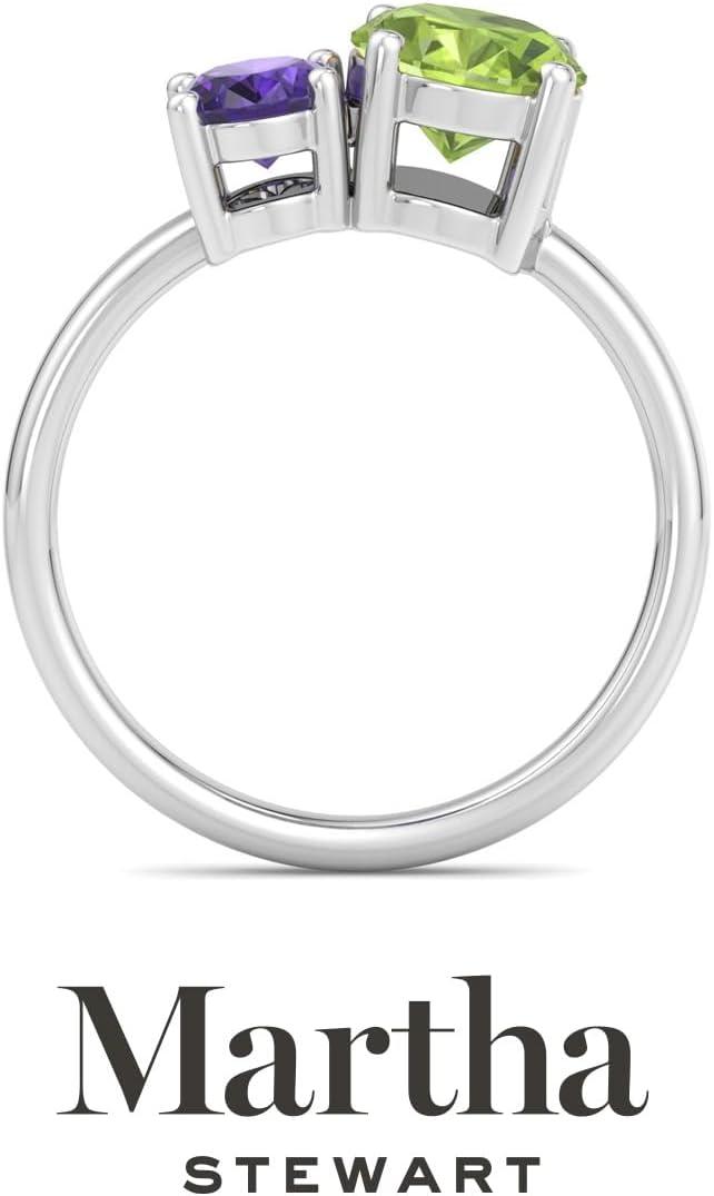 imageMartha Stewart 2 34 Carat Two Stone Gemstone Ring For Women in Sterling Silver Gemstone Jewelry For WomenOption 4