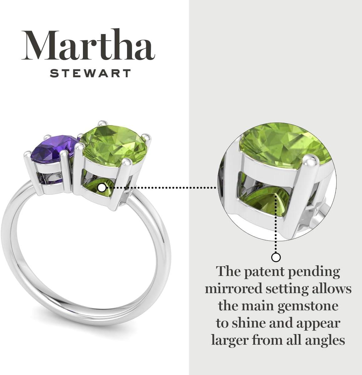 imageMartha Stewart 2 34 Carat Two Stone Gemstone Ring For Women in Sterling Silver Gemstone Jewelry For WomenOption 4