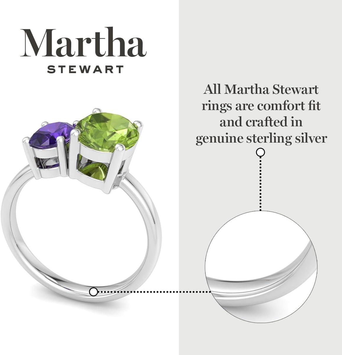 imageMartha Stewart 2 34 Carat Two Stone Gemstone Ring For Women in Sterling Silver Gemstone Jewelry For WomenOption 4