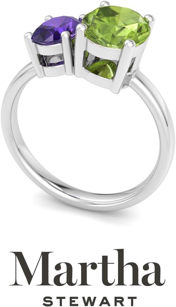 imageMartha Stewart 2 34 Carat Two Stone Gemstone Ring For Women in Sterling Silver Gemstone Jewelry For WomenOption 4