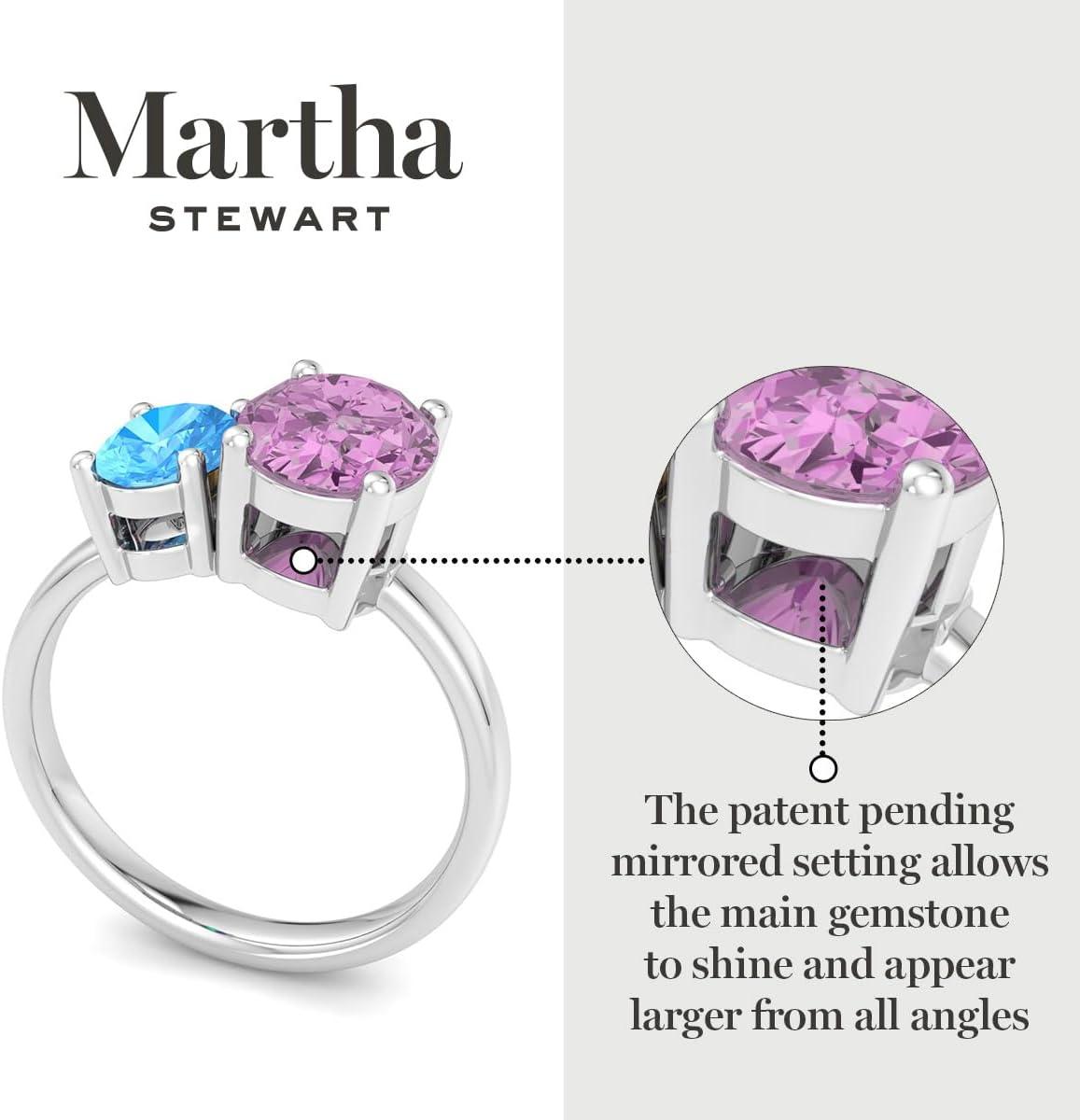 imageMartha Stewart 2 34 Carat Two Stone Gemstone Ring For Women in Sterling Silver Gemstone Jewelry For WomenOption 5