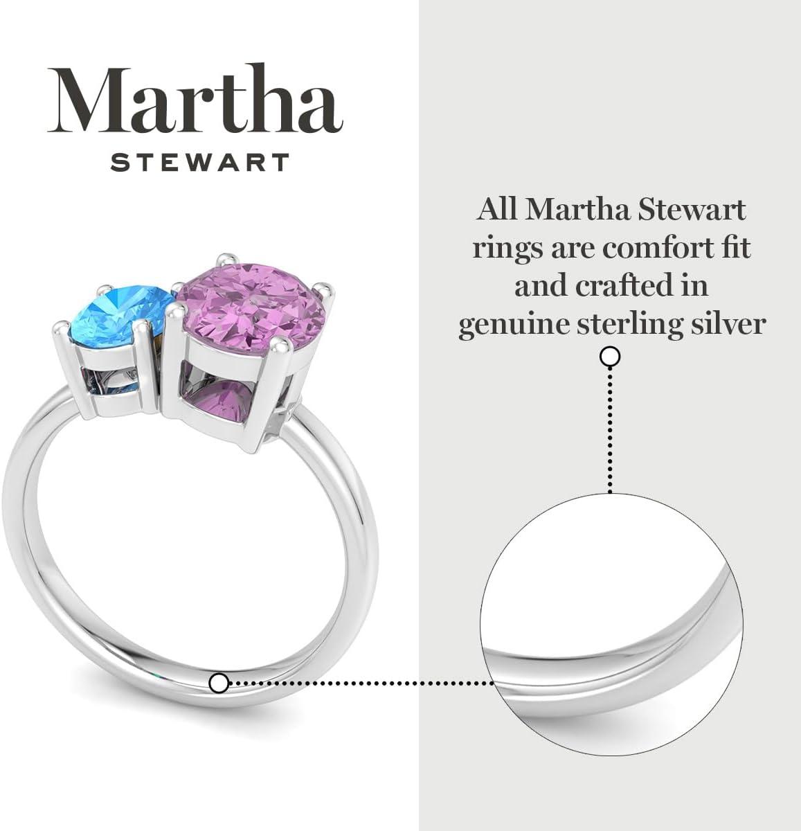 imageMartha Stewart 2 34 Carat Two Stone Gemstone Ring For Women in Sterling Silver Gemstone Jewelry For WomenOption 5
