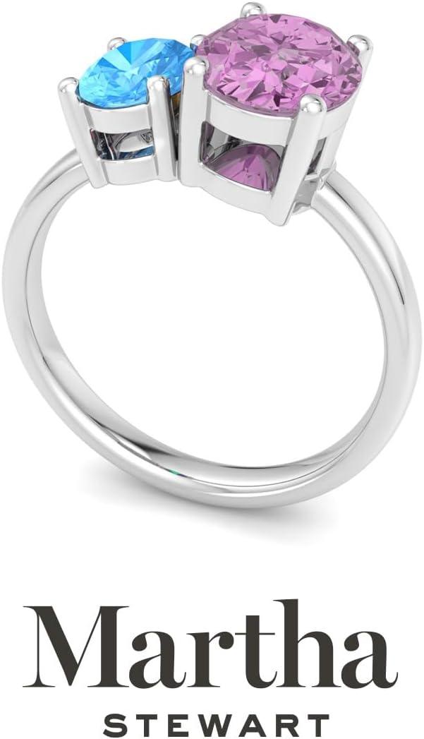 imageMartha Stewart 2 34 Carat Two Stone Gemstone Ring For Women in Sterling Silver Gemstone Jewelry For WomenOption 5