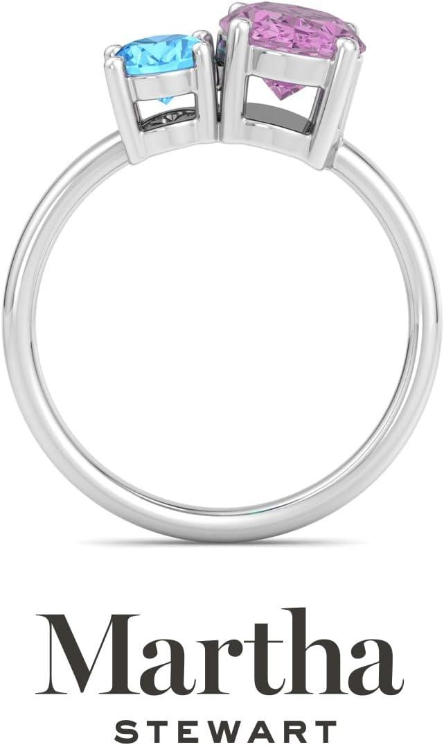 imageMartha Stewart 2 34 Carat Two Stone Gemstone Ring For Women in Sterling Silver Gemstone Jewelry For WomenOption 5
