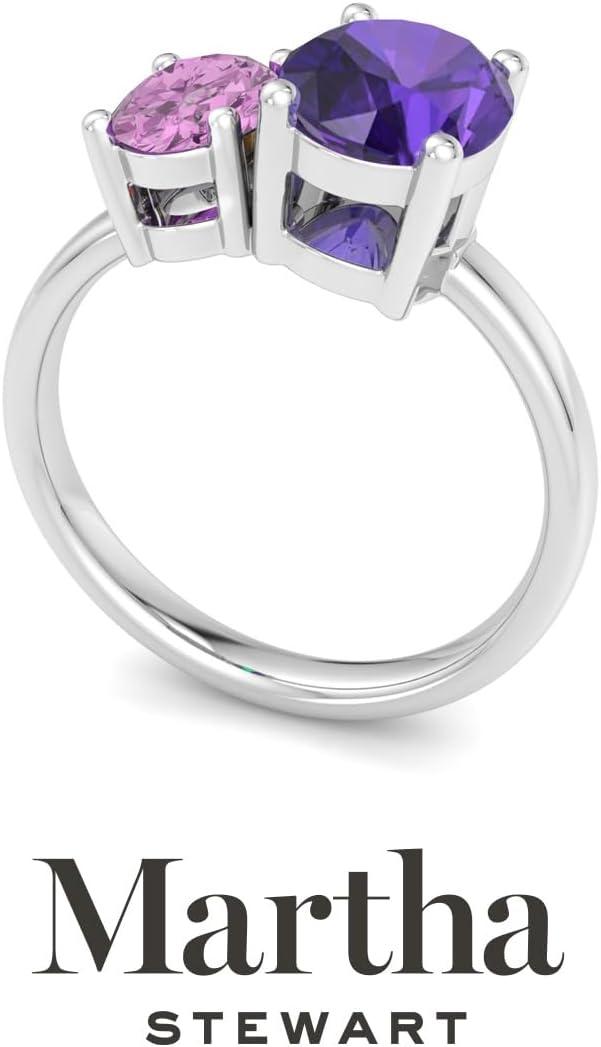 imageMartha Stewart 2 34 Carat Two Stone Gemstone Ring For Women in Sterling Silver Gemstone Jewelry For WomenOption 6