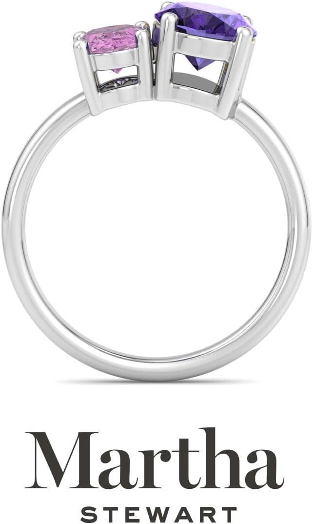 imageMartha Stewart 2 34 Carat Two Stone Gemstone Ring For Women in Sterling Silver Gemstone Jewelry For WomenOption 6