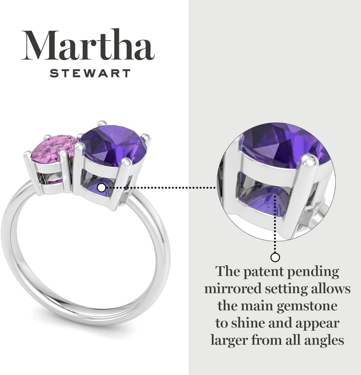imageMartha Stewart 2 34 Carat Two Stone Gemstone Ring For Women in Sterling Silver Gemstone Jewelry For WomenOption 6