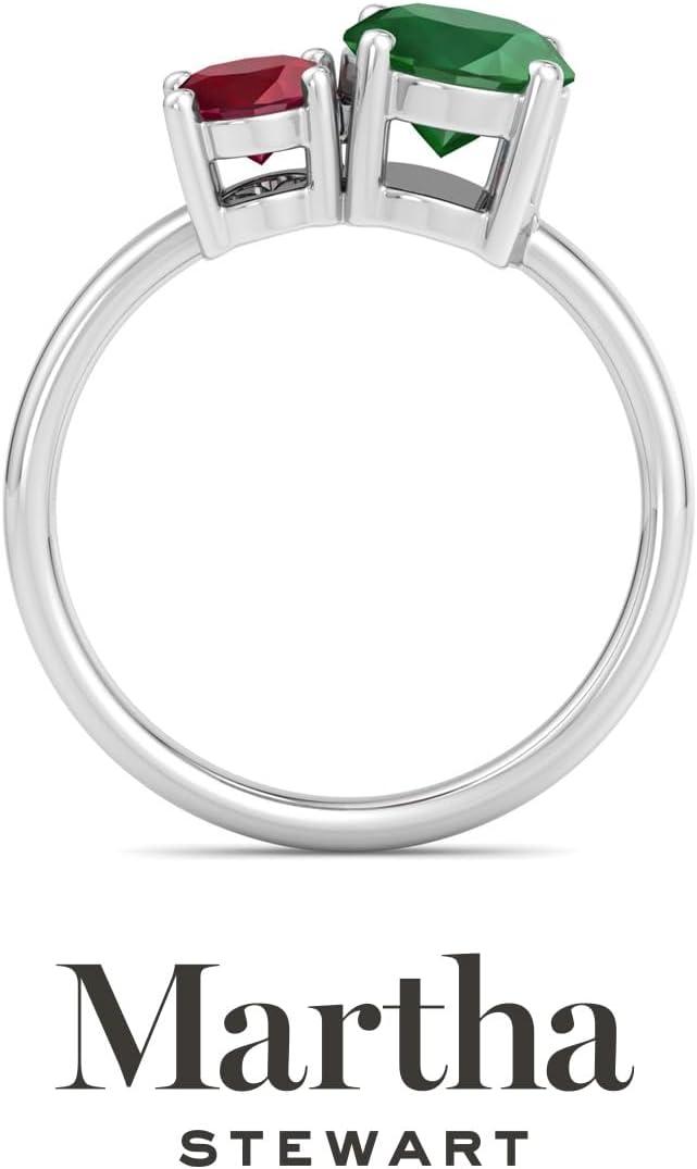 imageMartha Stewart 2 34 Carat Two Stone Gemstone Ring For Women in Sterling Silver Gemstone Jewelry For WomenOption 7