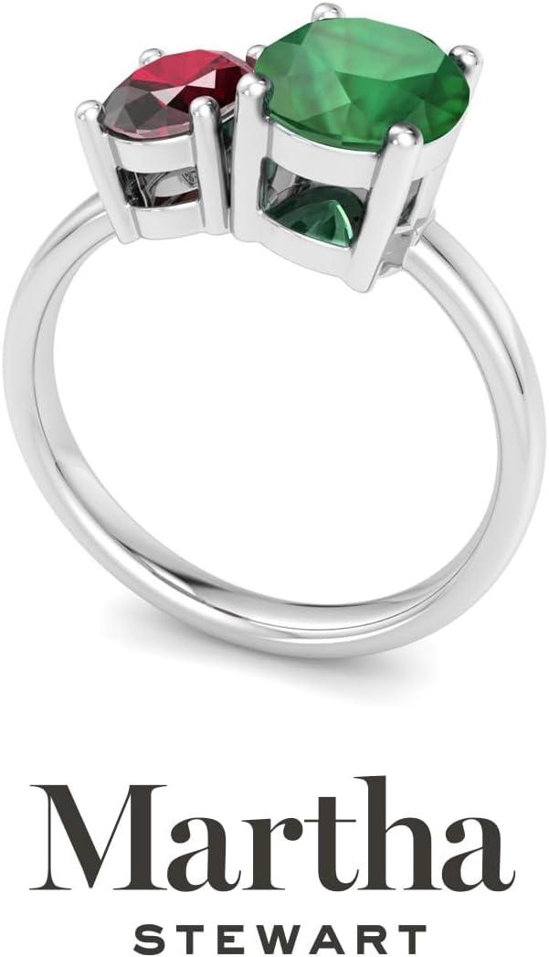 imageMartha Stewart 2 34 Carat Two Stone Gemstone Ring For Women in Sterling Silver Gemstone Jewelry For WomenOption 7