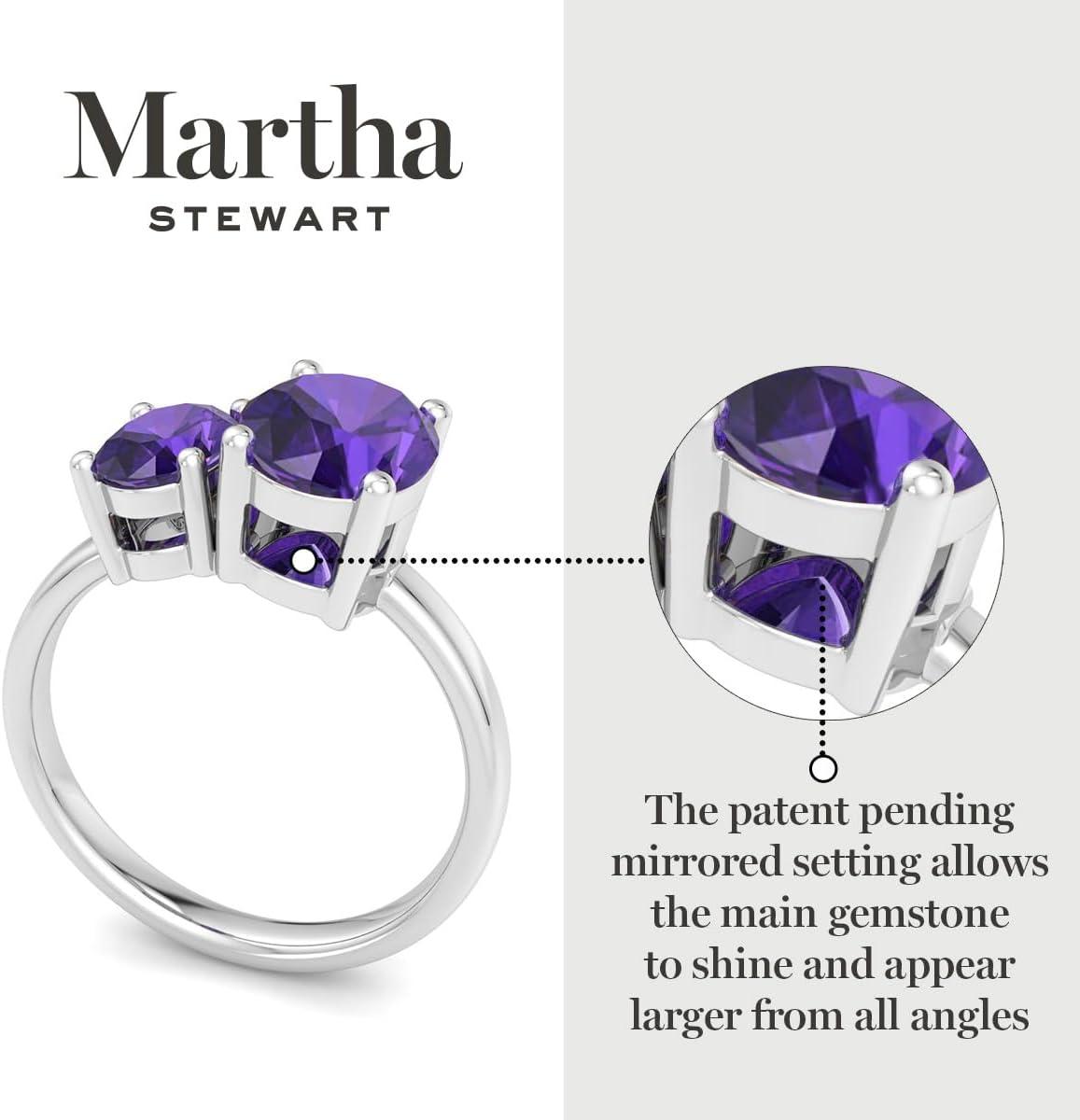 imageMartha Stewart 2 34 Carat Two Stone Gemstone Ring For Women in Sterling Silver Gemstone Jewelry For WomenOption 8