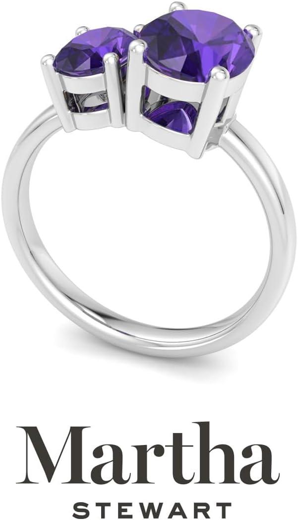 imageMartha Stewart 2 34 Carat Two Stone Gemstone Ring For Women in Sterling Silver Gemstone Jewelry For WomenOption 8