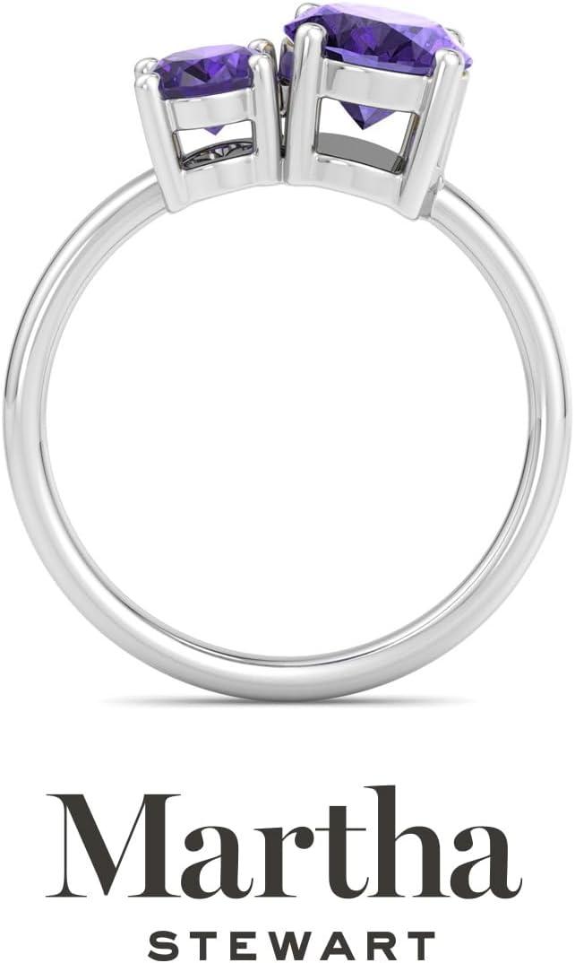 imageMartha Stewart 2 34 Carat Two Stone Gemstone Ring For Women in Sterling Silver Gemstone Jewelry For WomenOption 8