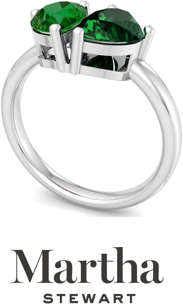 imageMartha Stewart 2 Carat Two Stone Gemstone Ring For Women in Sterling Silver Gemstone Jewelry For WomenOption 3