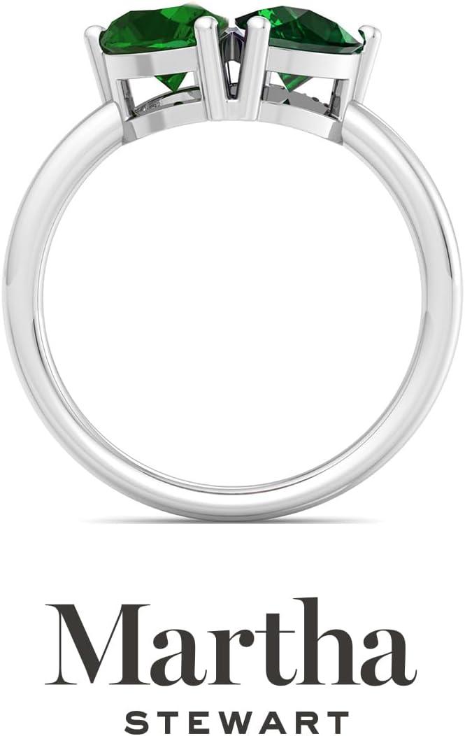imageMartha Stewart 2 Carat Two Stone Gemstone Ring For Women in Sterling Silver Gemstone Jewelry For WomenOption 3